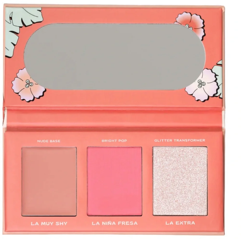 Alamar Viva Las Cheekas Cheek Palette Fair/Light base/blush+glitter transformer